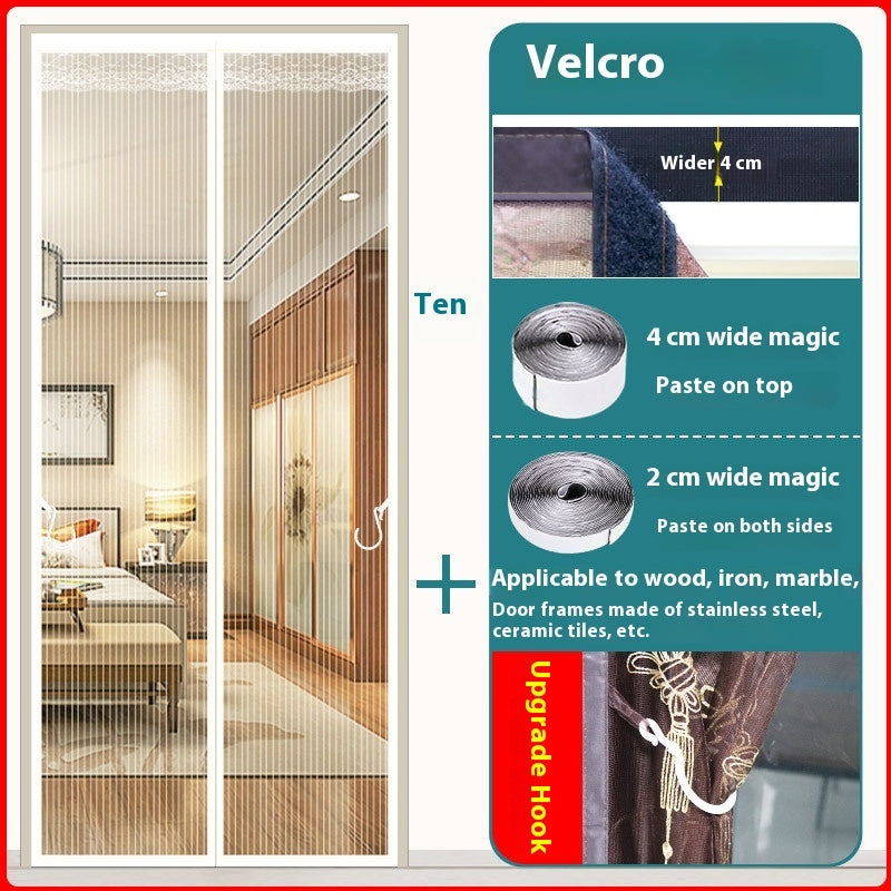 Magnetic Door Curtain – Punch-Free Polyester Screen | Decorative & Easy Install (110×210 cm)