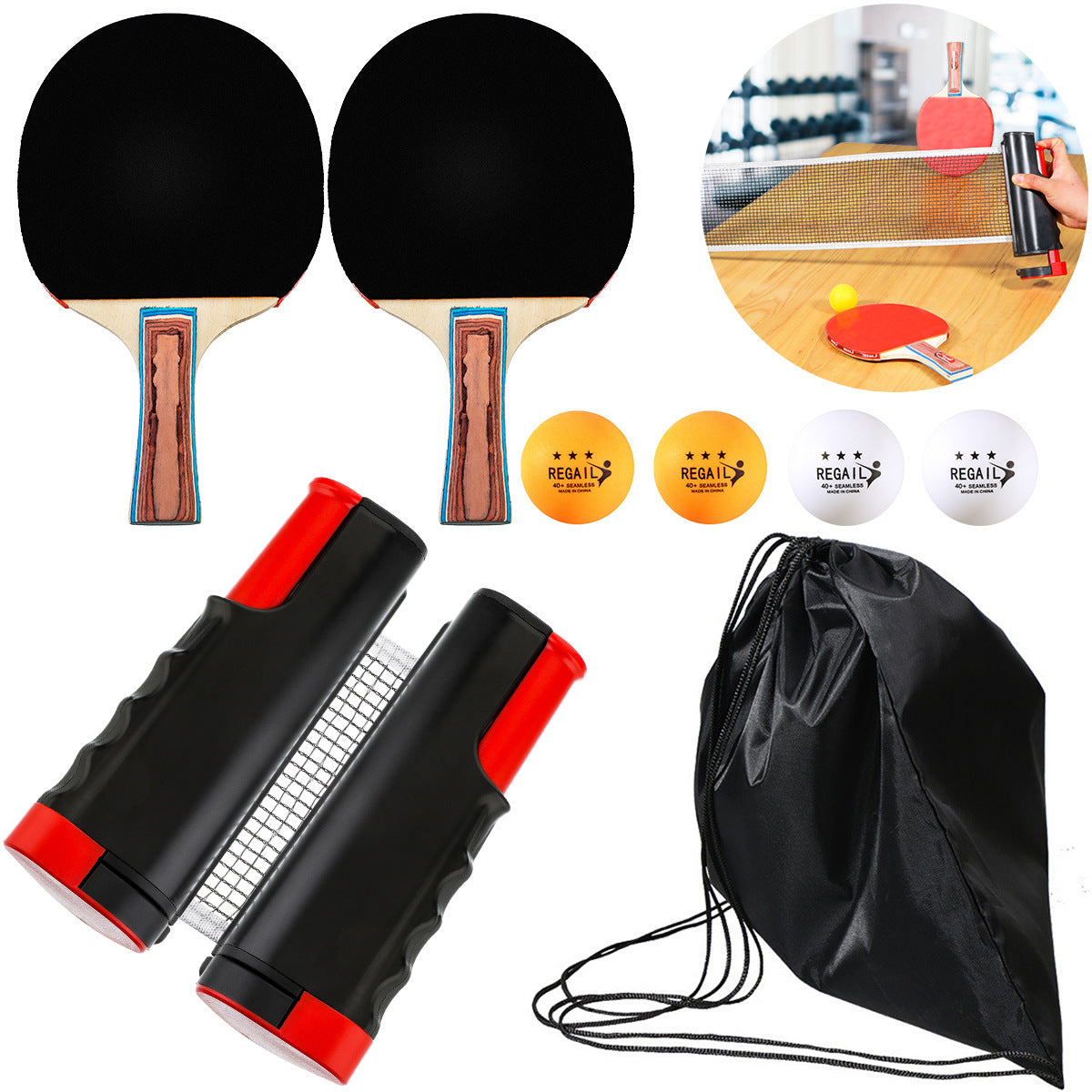 PT-260 Table Tennis Racket & Telescopic Net Set – Portable Ping Pong Kit | Special Offer
