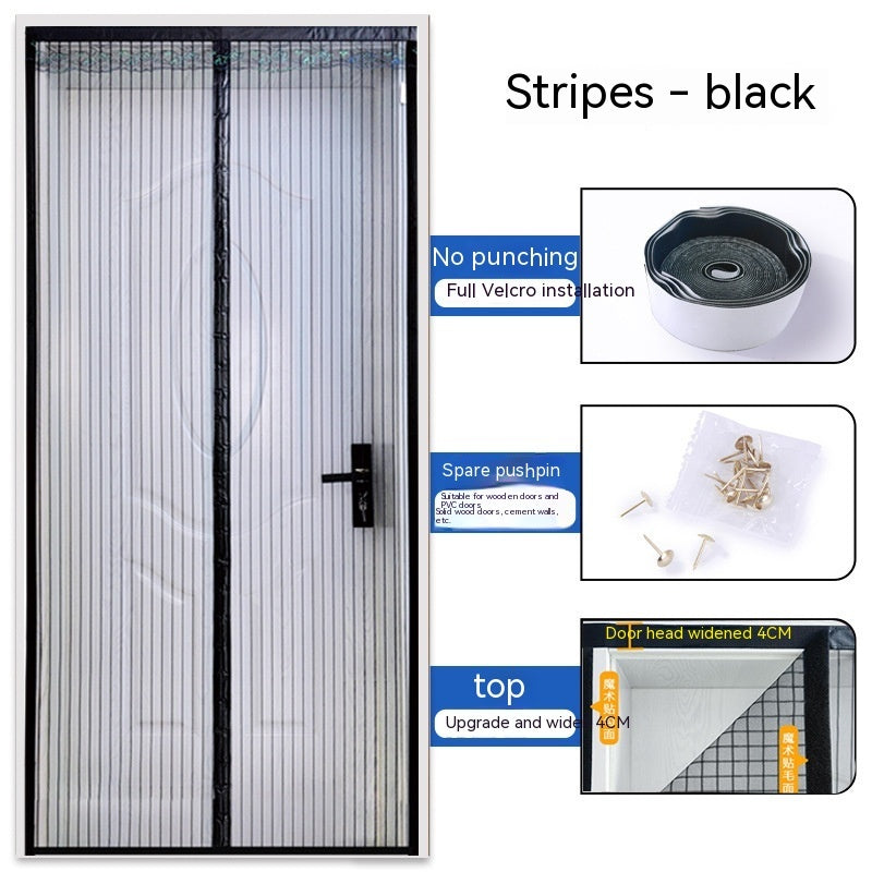 Magnetic Door Curtain – Punch-Free Polyester Screen | Decorative & Easy Install (110×210 cm)