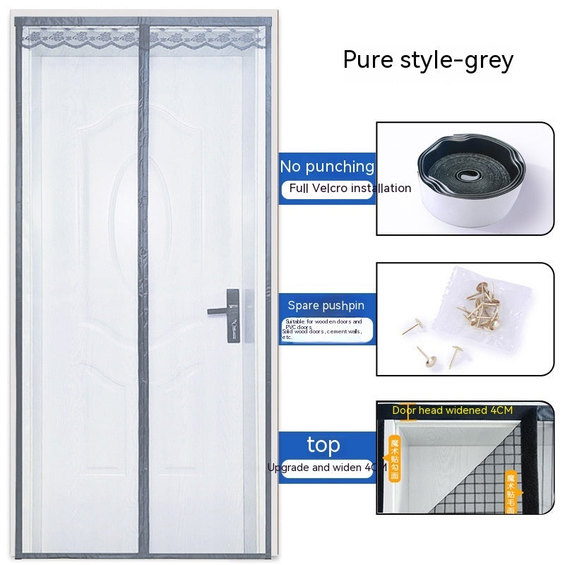 Magnetic Door Curtain – Punch-Free Polyester Screen | Decorative & Easy Install (110×210 cm)