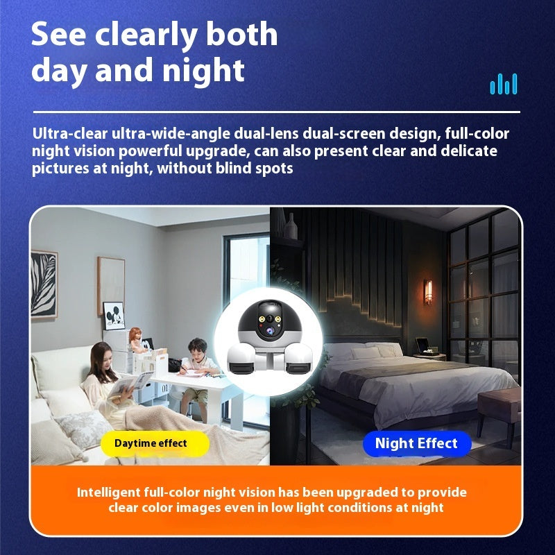 Wireless Smart 360° HD Security Camera – Dual Lens | Night Vision & Motion Detection